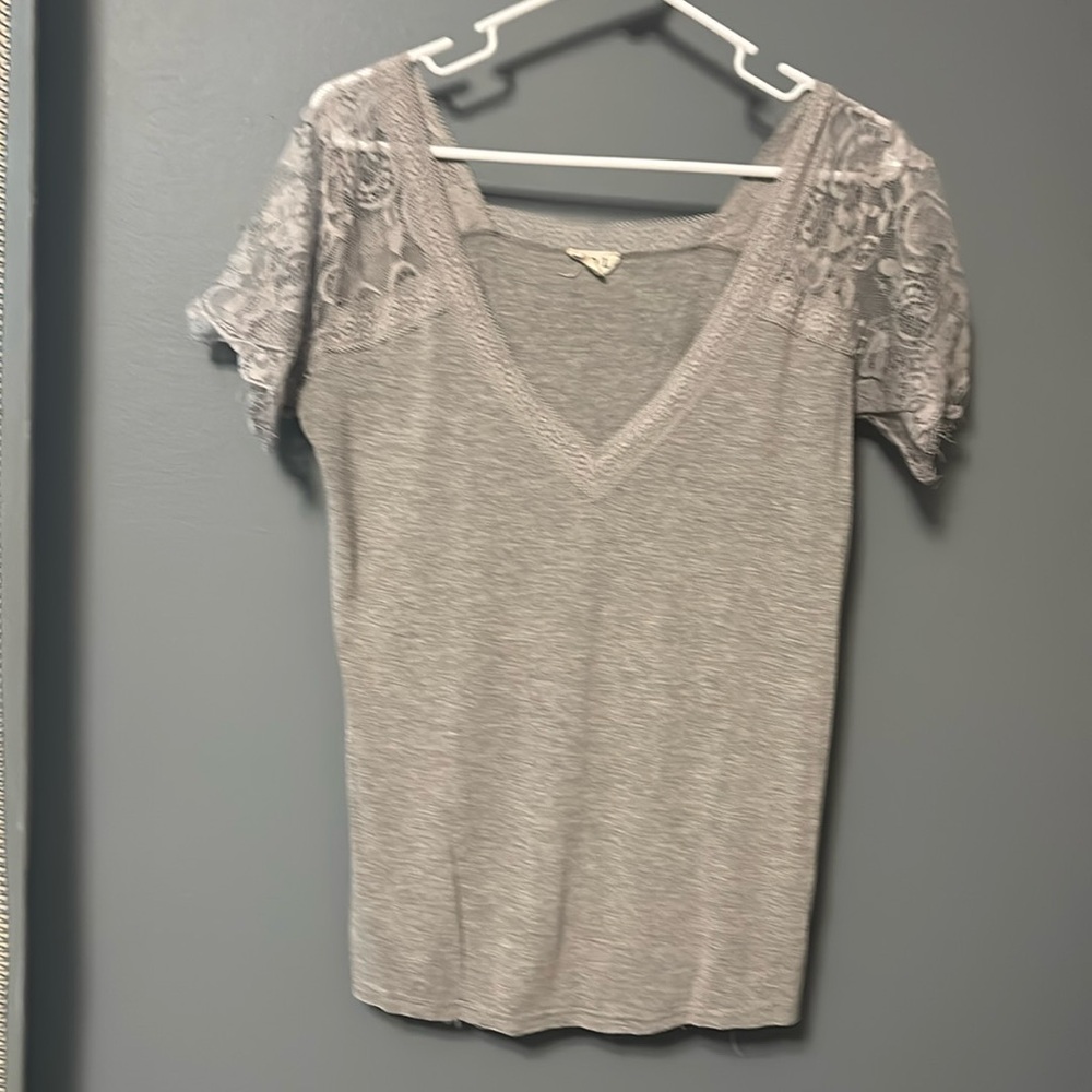 Cute, lace gray shirt